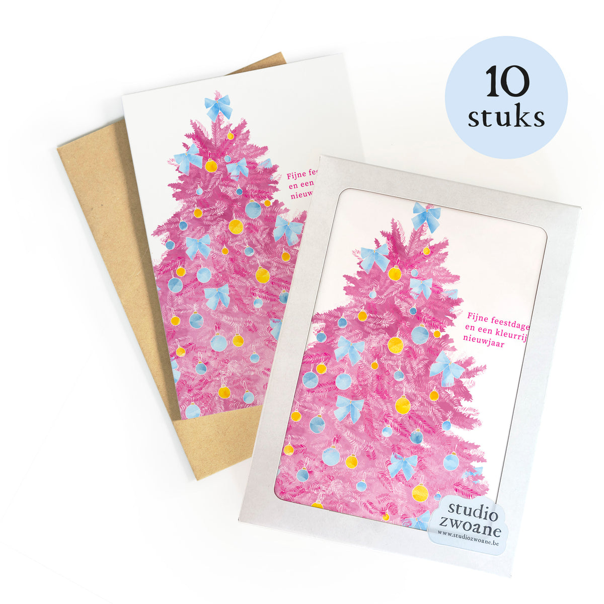 Roze kerstboom - 10x