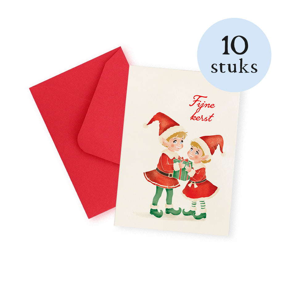 Fijn kerst elfjes - Minikaartjes