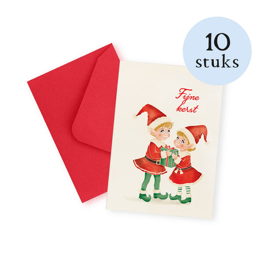 Fijn kerst elfjes - Minikaartjes