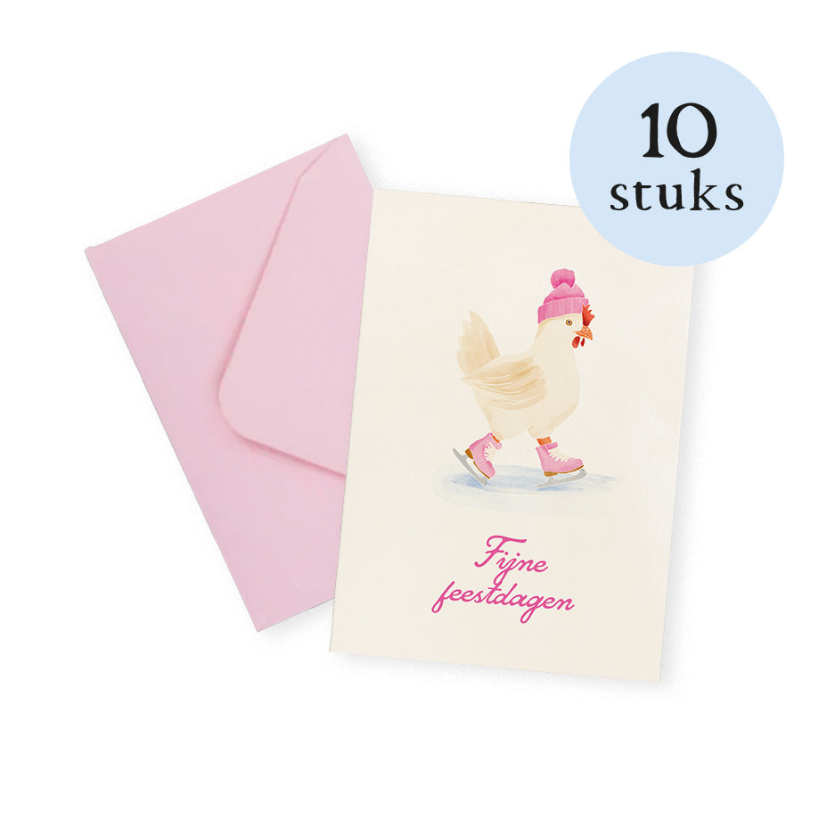 Kip op schaatsen - Minikaartjes
