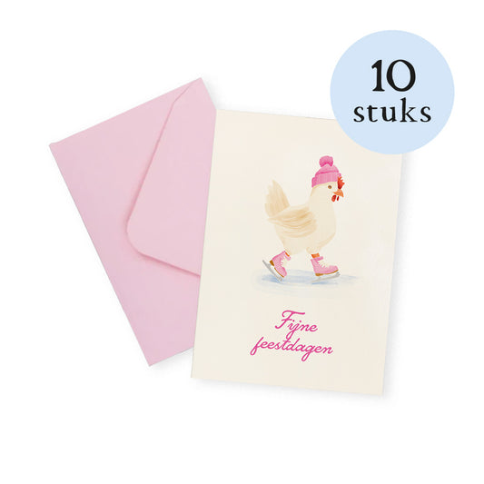 Kip op schaatsen - Minikaartjes